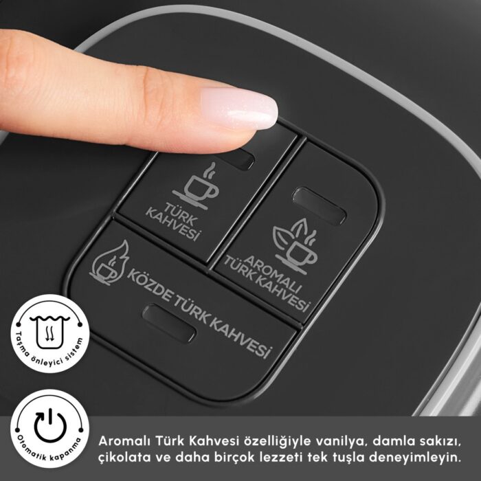 Karaca Hatır Neo Inox Çelik Cezveli Türk Kahve Makinesi Inox - Görsel 5