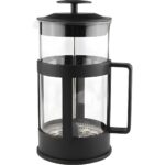 Storemax 350 ml Cam French Press - Isıya Dayanıklı Cam, Paslanmaz Çelik Filtreli, Siyah Renkli Kahve ve Bitki Çayı Demliği