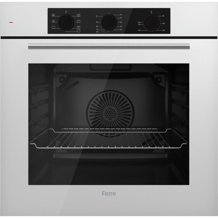 Ferre QBL62CB - SS206 -D037 60 cm Beyaz Cam Turbolu Aspiratörlü Ankastre Set - Yeni - Görsel 2