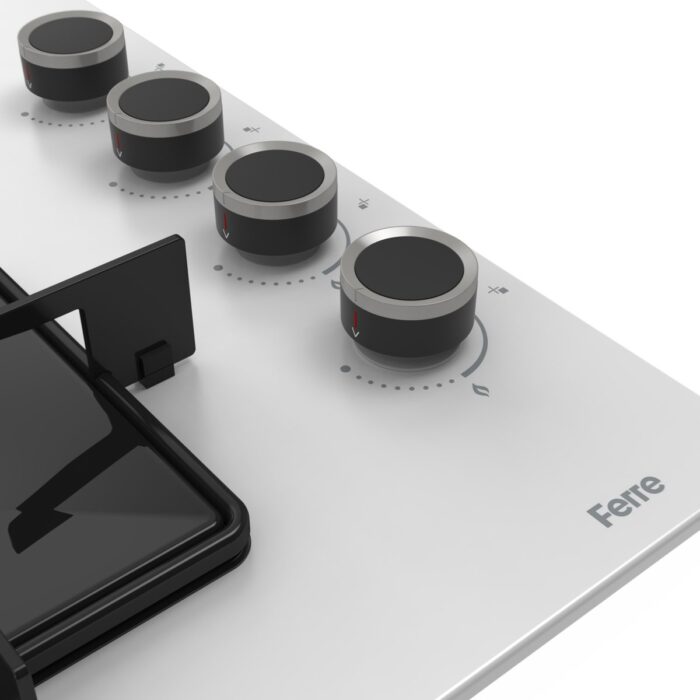 Ferre QBL62CB - SS206 -D037 60 cm Beyaz Cam Turbolu Aspiratörlü Ankastre Set - Yeni - Görsel 5