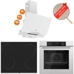 Ferre  Fryart Fioren Vitroseramik Elektrikli Sessiz Beyaz Ankastre Set (D064 -Sa + MS261 + XE63CB )