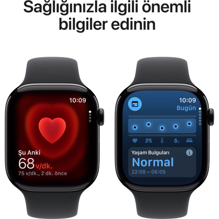 Apple Watch Series 11 Gps, 42 mm Simsiyah Alüminyum kasa ve Siyah Spor kordon - m/l - Görsel 5