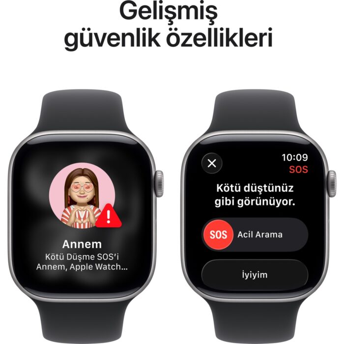 Apple Watch Series 11 Gps, 42 mm uzay grisi Alüminyum kasa ve Siyah Spor kordon - S/m - Görsel 4