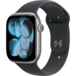 Apple Watch Series 11 Gps, 42 mm uzay grisi Alüminyum kasa ve Siyah Spor kordon - S/m