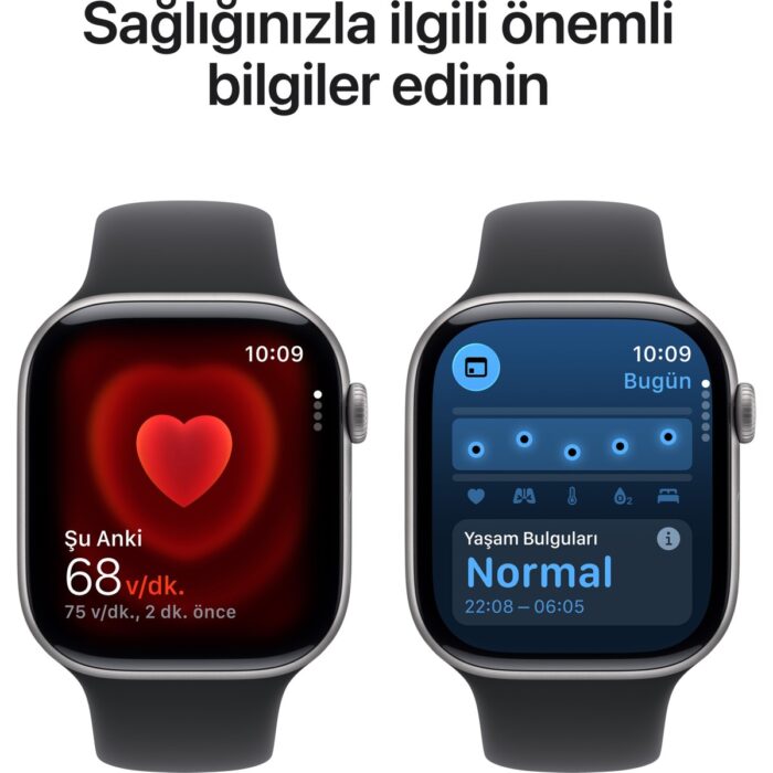 Apple Watch Series 11 Gps, 42 mm uzay grisi Alüminyum kasa ve Siyah Spor kordon - S/m - Görsel 5