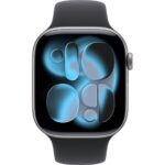 Apple Watch Series 11 Gps, 42 mm uzay grisi Alüminyum kasa ve Siyah Spor kordon - S/m - Görsel 2