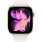 Apple Watch Series 11 Gps, 42 mm Roze altın Rengi Alüminyum kasa ve Bulut pembesi Spor kordon - m/l - Görsel 2