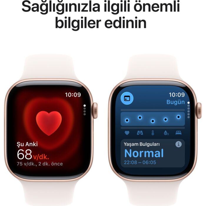 Apple Watch Series 11 Gps, 42 mm Roze altın Rengi Alüminyum kasa ve Bulut pembesi Spor kordon - m/l - Görsel 5