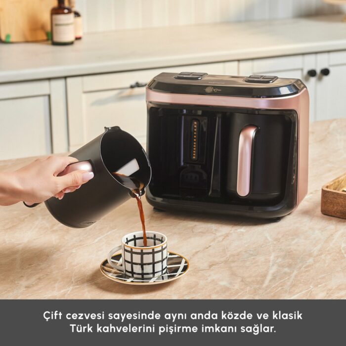 Karaca Hatır Hüp Düet Aroma Türk Kahve Makinesi Rosegold 10 Fincan Kapasiteli - Görsel 5