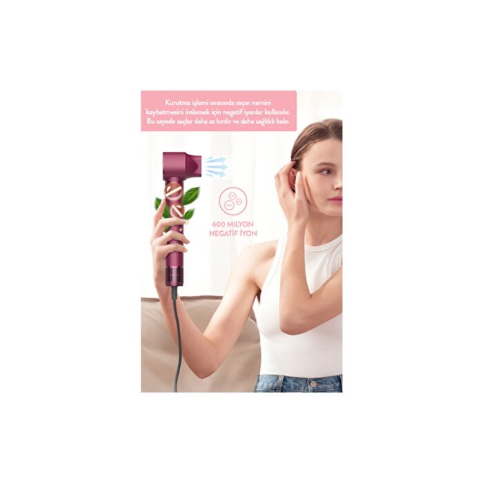 Sinbo Pro Compact Uzun Multi-Styler Hava Üfleme 5in1 Saç Şekillendirici Bldc SHD-1729 Royal Gilded Red - Görsel 3