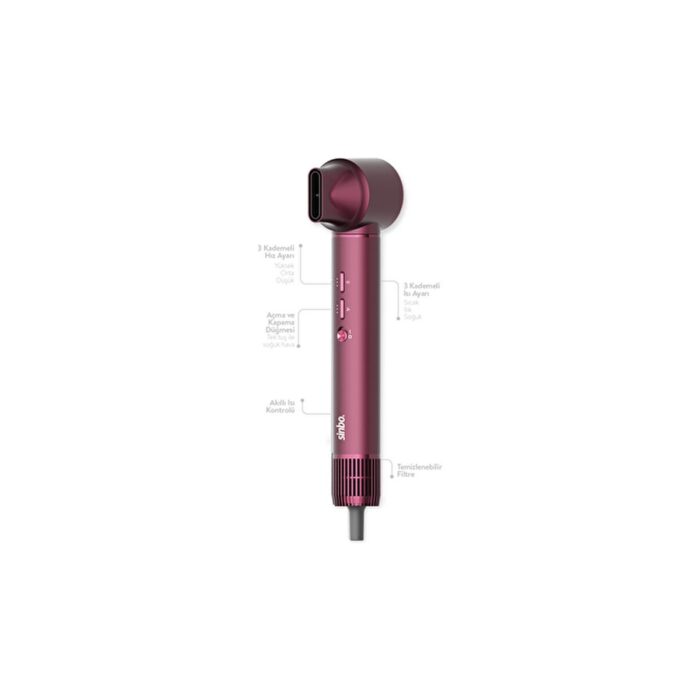 Sinbo Pro Compact Uzun Multi-Styler Hava Üfleme 5in1 Saç Şekillendirici Bldc SHD-1729 Royal Gilded Red - Görsel 5