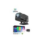 Lensun HY320 Mini Siyah Taşınabilir Sinema Projektörü 4K 720P Ev Sineması Bluetooth Android Projeksiyon