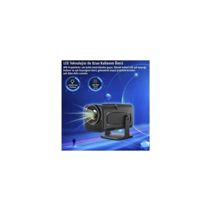 Lensun HY320 Mini Siyah Taşınabilir Sinema Projektörü 4K 720P Ev Sineması Bluetooth Android Projeksiyon - Görsel 4