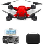 Giffy Başlangıç Drone 720P Hd Kameralı Drone Katlanabilir Taşıma Çantalı 4 Pervaneli Havada Sabit Kalır Kırmızı ve Siyah