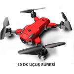 Giffy Başlangıç Drone 720P Hd Kameralı Drone Katlanabilir Taşıma Çantalı 4 Pervaneli Havada Sabit Kalır Kırmızı ve Siyah - Görsel 4
