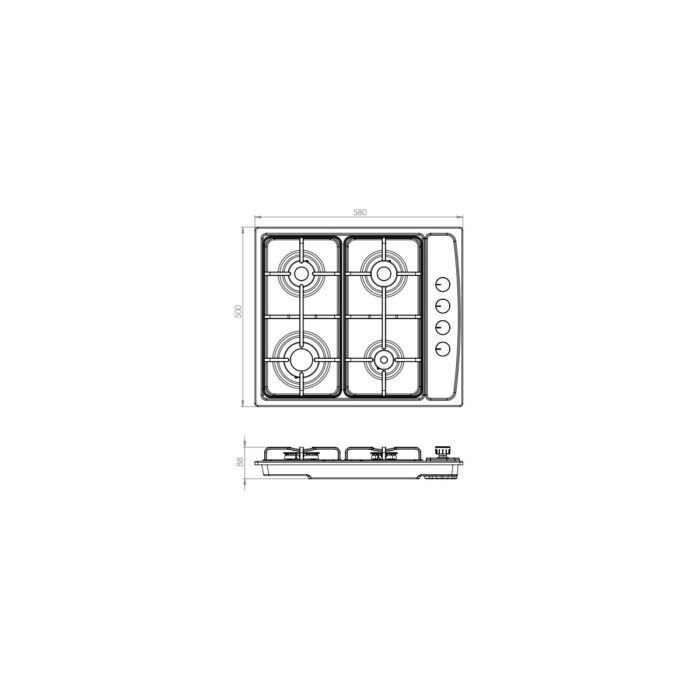 LX-410BF Beyaz(Ankastre Kç)Luxell.ng Wok - Görsel 3