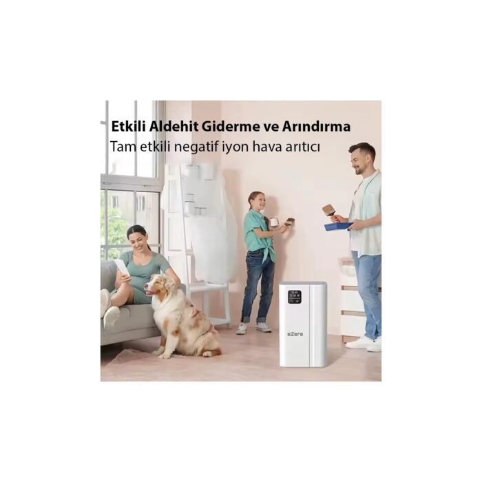 Ezere ANİON Hava Temizleme Cihazı 350 Cadr, LED Ekran, Iyon ve Sessiz Çalışma ile Toz, Duman, Poleni %99.9 Filtreler. Temiz Hava - Görsel 2
