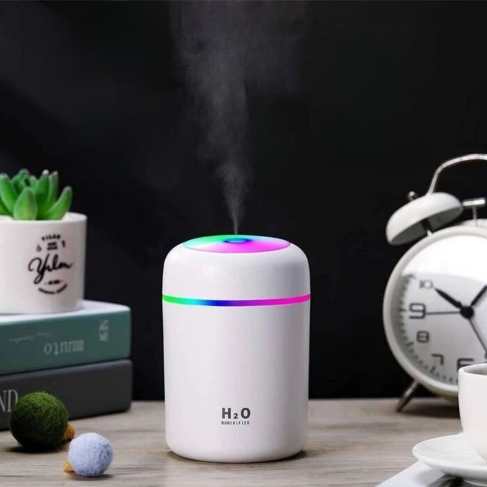 Alpotekno USB Rengarenk Işıklı 300 ml Ulrasonik Hava Nemlendirici Buhar Makinesi ve Hava Aroma Difüzörü - Görsel 2
