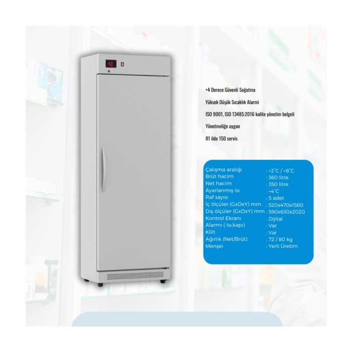 Marketcooler MED375B Blok Kapaklı Medikal Aşı ve  Soğutucu Saklama Dolabı - Görsel 2