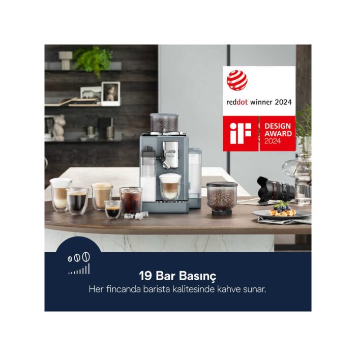 Delonghi Rivelia Serisi EXAM440.55.G Tam Otomatik Kahve Makinesi - Gri - Görsel 2