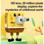 Vothoon Sünger Bob Tasarımlı Yeni Nesil Çocuk Dijital Mini Fotoğraf Makinesi Çift Kamera 20 Mp - Görsel 4