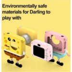 Vothoon Sünger Bob Tasarımlı Yeni Nesil Çocuk Dijital Mini Fotoğraf Makinesi Çift Kamera 20 Mp - Görsel 5