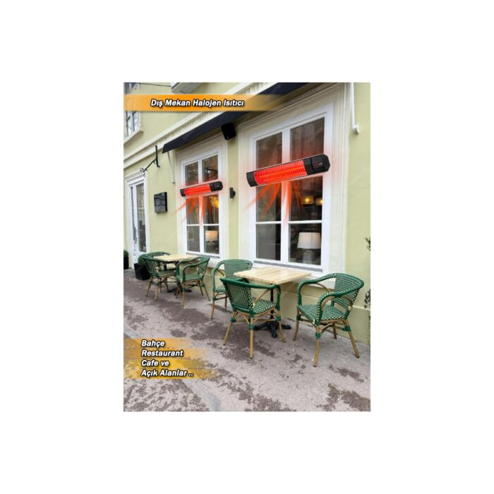 Harlem Rosse 3000W Uzaktan Kumandalı 5 Kademeli Dış Mekan Isıtıcısı Elektrikli Halojen Isıtıcı - Görsel 5