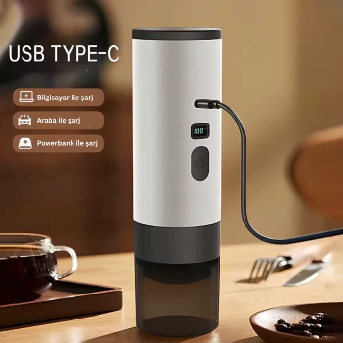 Kablosuz Elektrikli Taşınabilir Espresso Kahve Makinesi – Araba, Ev ve Kamp Için Kapsül ve Toz Kahve, Seyahat Dostu 7800MAH Pil - Görsel 5