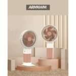 Armawm Mini Fan Masaüstü Taşınabilir Telefon Stantlı Vantilatör 2si 1 Arada Taşınabilir Masaüstü Fan