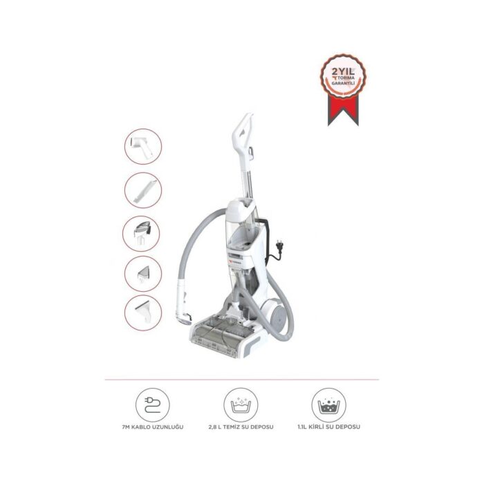 110001211157618.jpg Torima DHY-1000 Beyaz 800W Halı ve Koltuk Yıkama Temizleme Leke Çıkartma Makinesi - Görsel 1