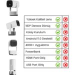 Harvox K2 Bataryalı Projeksiyon Cihazı Taşınabilir 4K Destekli 1080P Android Sistemli Projektör - Görsel 2