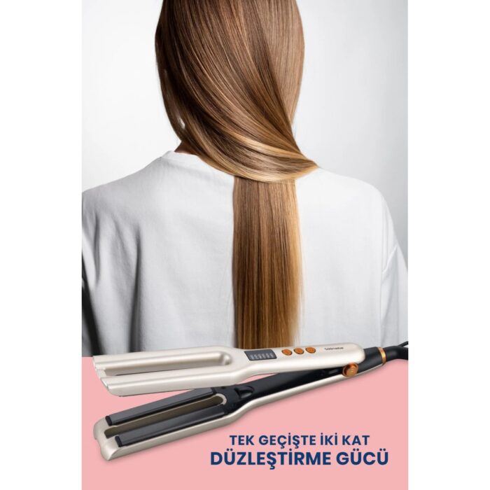 Goldmaster Twinpro Dijital Ekranlı Keratin Seramik Çift Plakalı Iyonik Saç Düzleştirici - Görsel 3