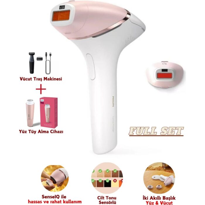 110001211482706.jpg Philips Lumea Acısız 250.000 Atm Ipl Tüy Alma Cihazı Vücut ve Yüz Başlığı Set - Kablolu ve Kablosuz Kullanım - Cilt Tonu Sensörlü + Mutfak Tartısı - Görsel 1