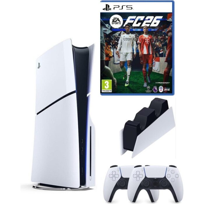 Sony Playstation 5 Slim +2.kol Dualsense + Şarj Istasyonu +Ps5 FC26 (Ithalatçı Garantili ) - Görsel 1