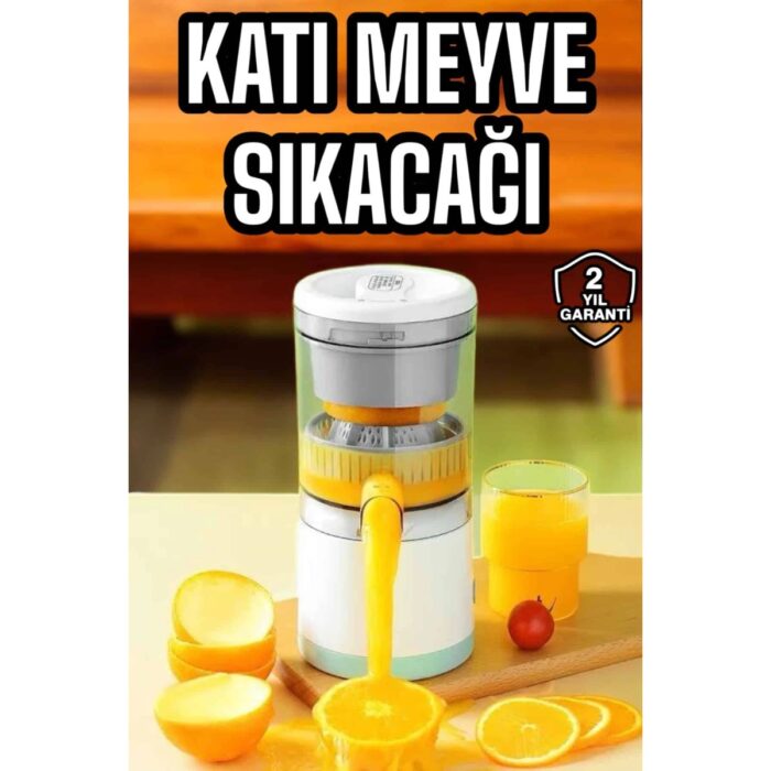 Katı Meyve Sıkacağı Taşınabilir USB Şarjlı Pratik Paslanmaz Çelik Bıçaklı - Görsel 1