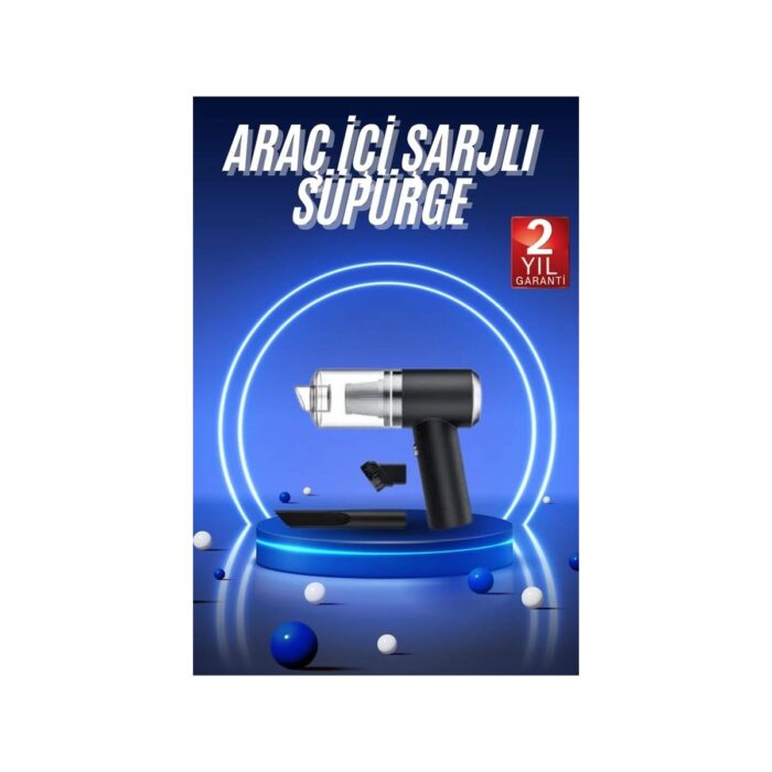 Vakumlu Süpürge Şarjlı Elektrikli Mini Taşınabilir Uzun Ömürlü Hazneli - Görsel 2