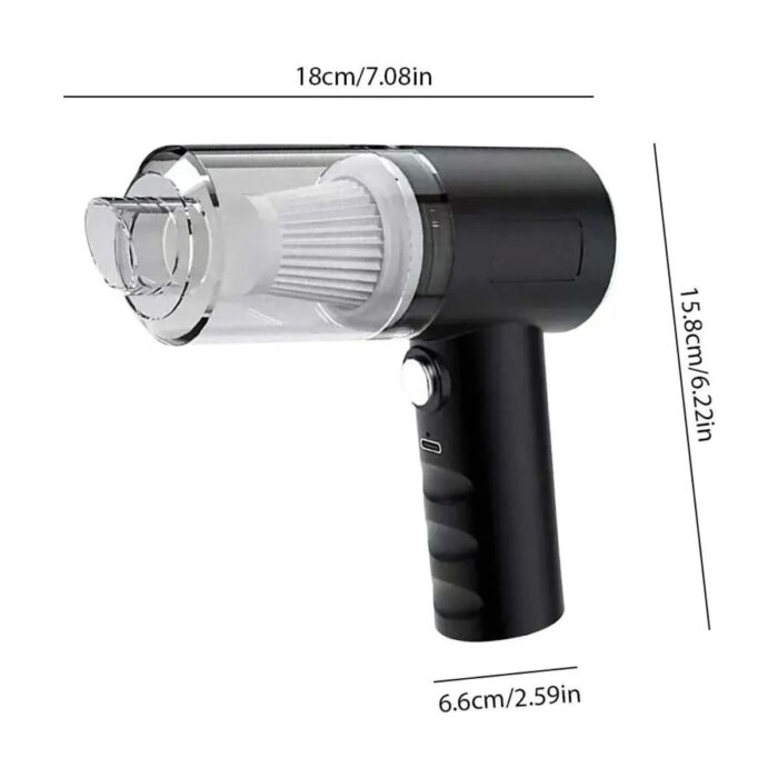 3 In 1 Şarjlı Kablosuz Vakumlu El Araba Süpürgesi Araç Ev Ofis Süpürgesi - Görsel 4
