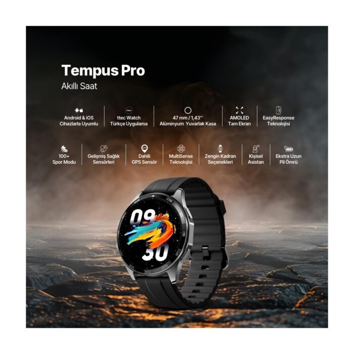 Ttec Tempus Pro 47 mm AMOLED Ekranlı Yuvarlak Kasa Akıllı Saat 2S12W - Görsel 2