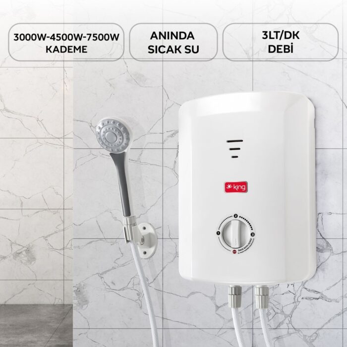 110001213910775.jpg King K 7008 Ekvator Ani Su Isıtıcı 7000 W Güç 8 Litre Kapasite ile Hızlı Isıtma - Görsel 1