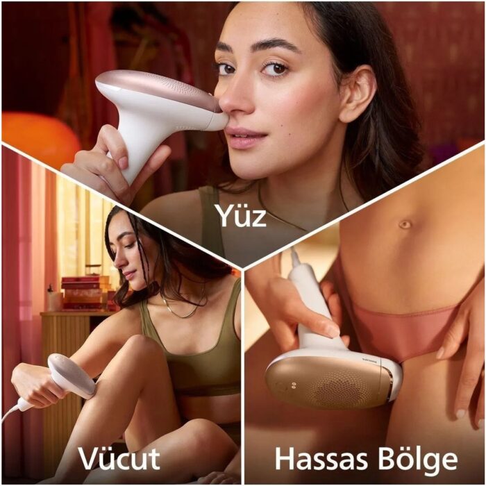 Philips 2 Akıllı Başlık Yüz & Vücut Premium Epilasyon Cihazı Bakım Seti + Yüz Tüy Alma Makinesi + Onerous Lambader - Görsel 2