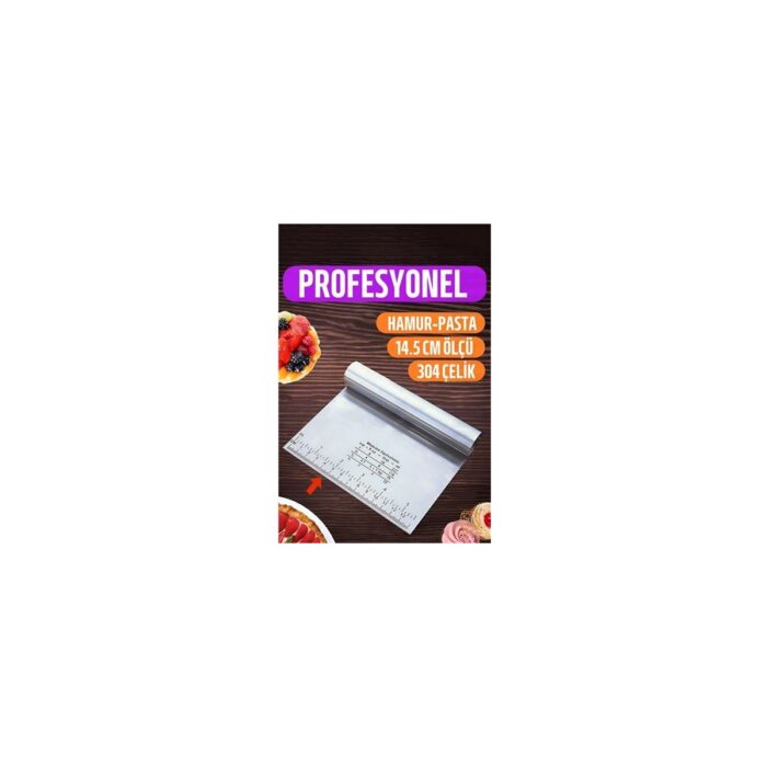 Hamur Kesici Spatula Profesyonel 304 Paslanmaz Çelik - Görsel 1