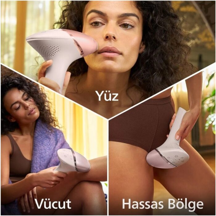Philips Lumea Lazer Epilasyon Ipl Tüy Alma Cihazı, Çanta Hediyeli, Yüz ve Vücut ve Hassas Bölge Kullanımı, Kablolu/kablosuz + Onerous Lambader - Görsel 4
