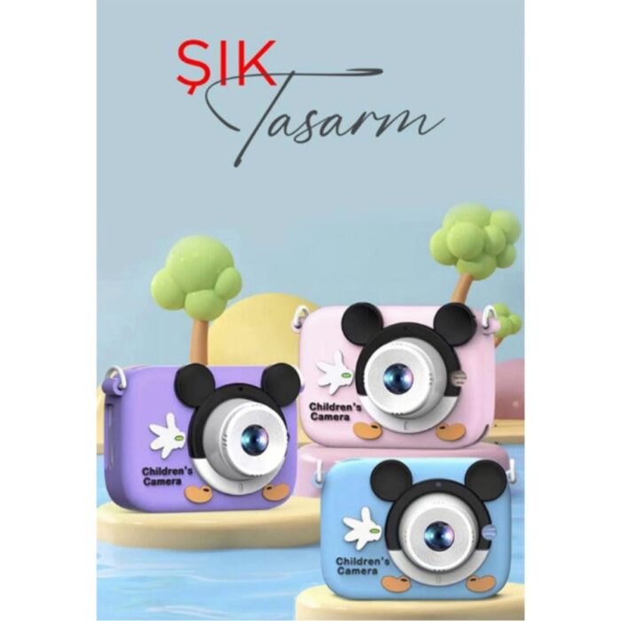 Senson Mini 1080P Hd Çocuk Kamera Dijital Fotoğraf Makinesi 2.0 Inç Ekran 5 Adet Oyun Mor - Lisinya - Görsel 3