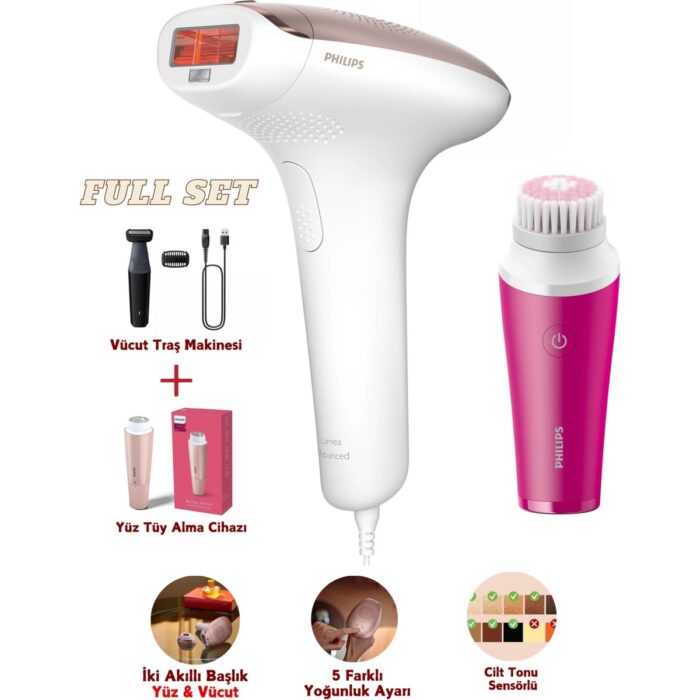 110001215601471.jpg Philips Lumea Ipl Tüy Alma Cihazı, Çantalı, Yüz Temizleme Cihazı Hediyeli + Tıraş Makinesi + Tüy Alma Cihazı, Yüz/vücut/hassas Bölge Kullanımı, Cilt Tonu Sensörü ile Güvenli Epilasyon + Lambader (Onerous) - Görsel 1
