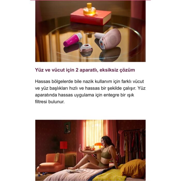 Philips  lumea Advanced Ipl Tüy Alma Cihazı, 2 Ayrı Başlıklı (Yüz & Vücut) Cilt Tonu Sensörlü Lazer Epilasyon Cihazı + Tüy Alma Cihazı + Mutfak Tartısı (Onerous) - Görsel 4
