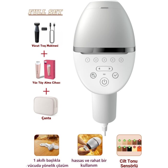 Philips  lumea Lazer Epilasyon Ipl Tüy Alma Cihazı, Senseıq Teknolojili, 1 Akıllı Başlık + Tüy Alma Cihazı +Tıraş Makinesi, Uzun Kablo ile Esnek Kullanım, Cilt Tonu Sensörlü + Mutfak Tartısı (Onerous) - Görsel 1