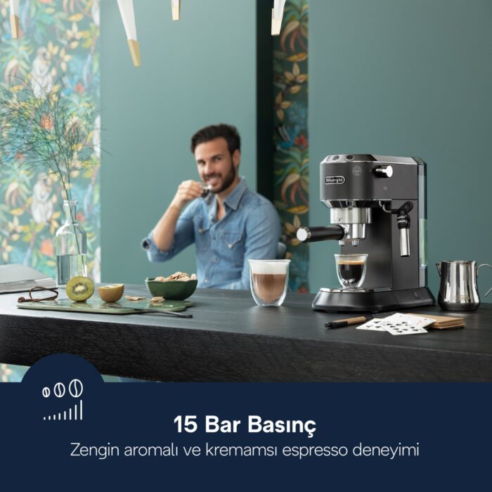 DeLonghi Dedica Manuel Espresso Makinesi EC 685.BK - Görsel 4