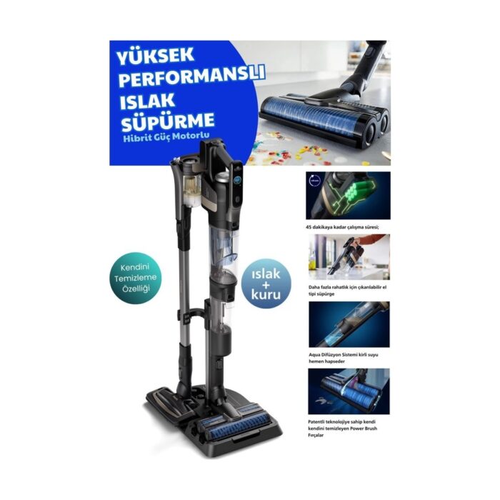 Philips Aqua Trio 9000 Serisi Islak&kuru Dikey Süpürge, Tek Süpürge 3 Işlem, Kendini Temizleme Fonksiyonu, Otomatik Temizlik,  + Aplik Lambader (Onerous) - Görsel 1