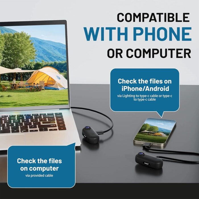 Mini Wıfı Aksiyon Kamerası 1080P Taşınabilir Vücut Kamerası Giyilebilir Video Kaydedici Ipx7 Su Geçirmez - Lisinya - Görsel 2