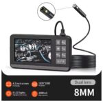 Ekranlı Çift Kameralı 10 mt Sert Kablo Endoskop Kamera 8 mm 4.3 Inc Hafıza Kart Destekli - Lisinya